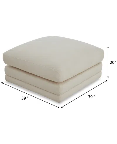 Macy's Daryll Fabric Ottoman, Exclusively At  In Neutral
