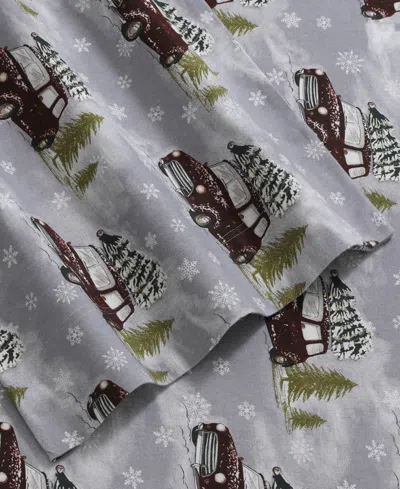 Tribeca Living Holiday Printed Cotton Flannel Extra Deep 4-pc. Sheet Set, King In Multi
