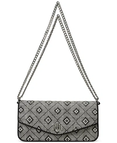 Ralph Lauren Geo-motif Woven Straw Medium Sawyer Bag