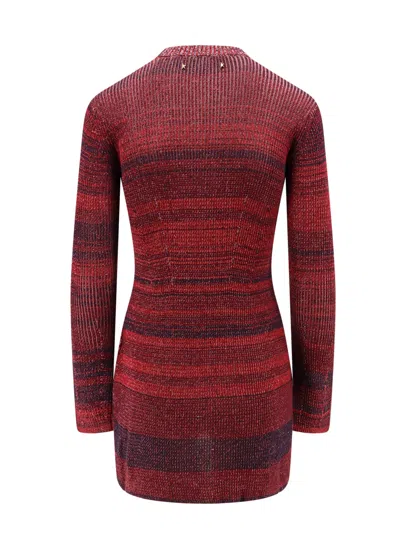 Golden Goose Deluxe Brand Women Knitted Multicolor Mini Dress With Stars Detail