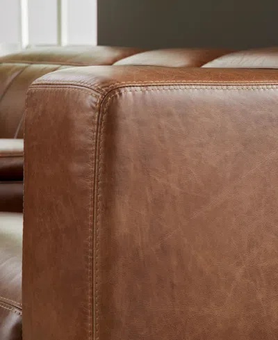 Flexsteel Austin 84" Chestnut Leather Power Reclining Loveseat With Console