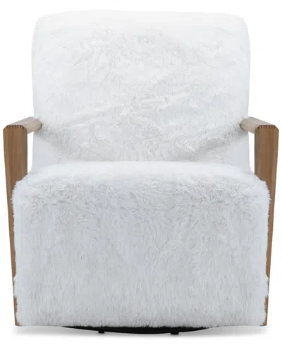 Macy's Glympton 29" Fabric Swivel Chair, Exclusively At  In White
