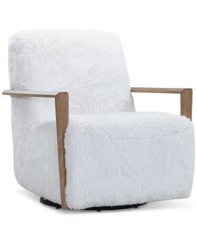 Macy's Glympton 29" Fabric Swivel Chair, Exclusively At  In White