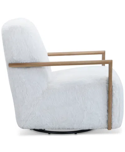 Macy's Glympton 29" Fabric Swivel Chair, Exclusively At  In White