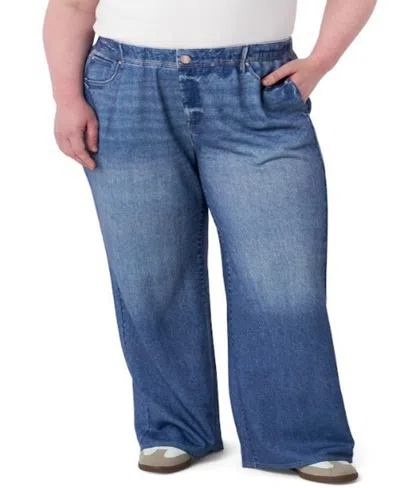 Seven7 Plus Size Denim Illusion Wide Leg Jeans
