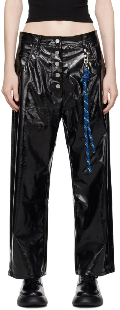 Song For The Mute Straight-fit Faux-leather Trousers In Black