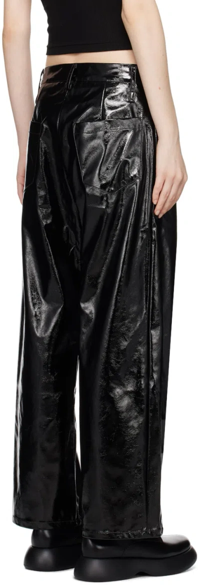 Song For The Mute Straight-fit Faux-leather Trousers In Black