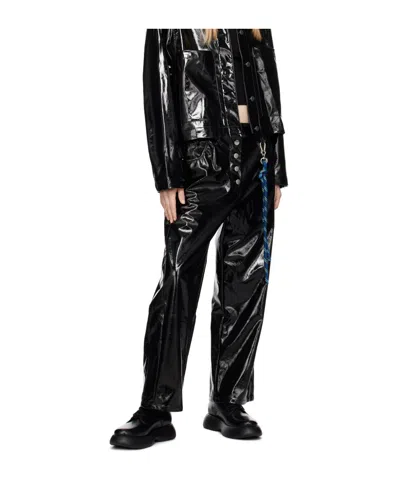 Song For The Mute Straight-fit Faux-leather Trousers In Black