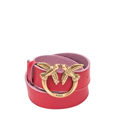 Pinko Double-face Belt With Love Birds Buckle, 3 Cm
