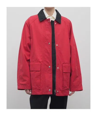 The Row Elodianna Jacket In Cotton In Red