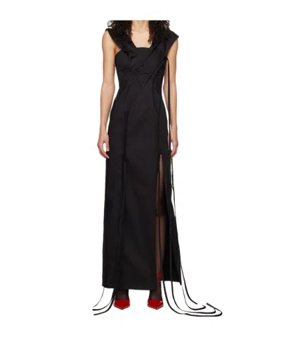 Jade Cropper Asymmetric Maxi Dress In Black