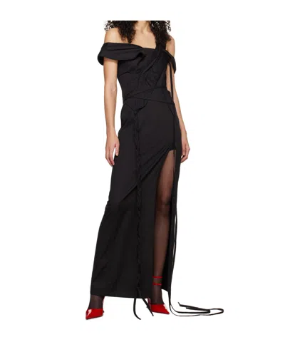 Jade Cropper Asymmetric Maxi Dress In Black
