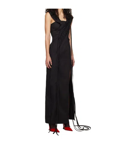 Jade Cropper Asymmetric Maxi Dress In Black