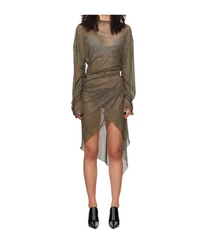 Jade Cropper Twisted Minidress In Gray