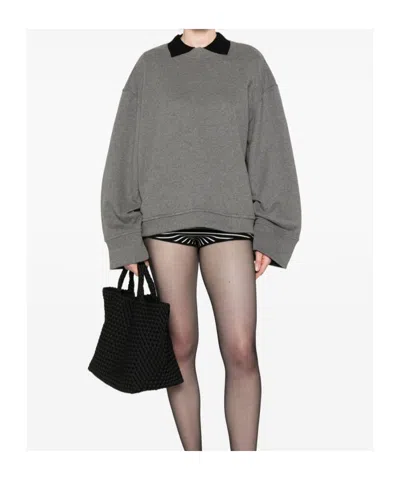 The Frankie Shop Sweatshirt Mit Rundhalsausschnitt In Gray