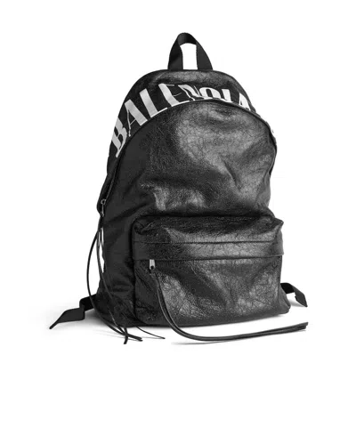 Balenciaga Men's Editor Backpack In Black/white
