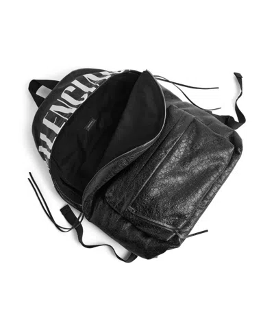 Balenciaga Men's Editor Backpack In Black/white