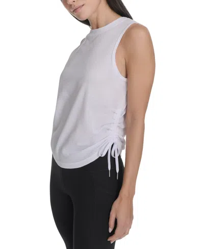 Calvin Klein Performance Women's Ruched Side-tie Tank Top In White