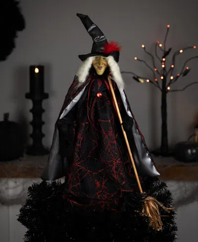 Northlight 18" Victorian Style Witch With Broom Halloween Figure In Multi