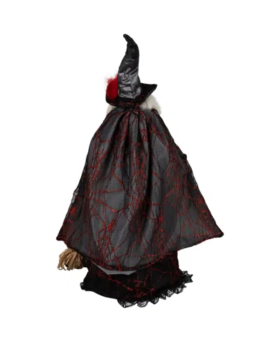 Northlight 18" Victorian Style Witch With Broom Halloween Figure In Multi