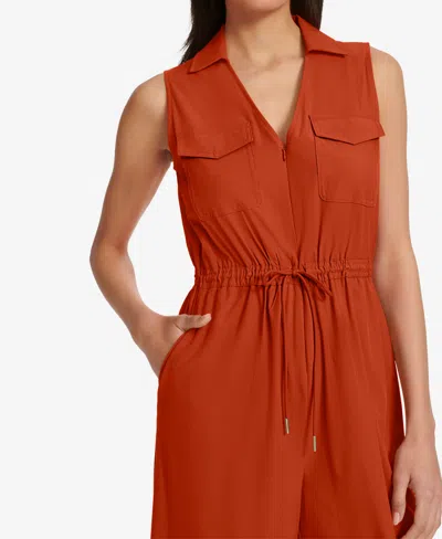 Calvin Klein Women's Sleeveless Straight-leg Jumpsuit