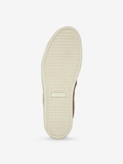 Tom Ford Khaki Suede Low Top Sneakers With Rubber Sole In Brown