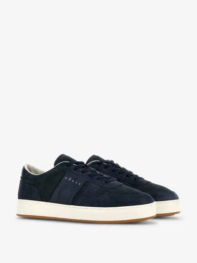 Hogan Leather And Suede Lace-up Trainers In Black