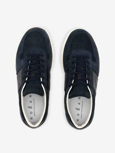 Hogan Leather And Suede Lace-up Trainers In Black