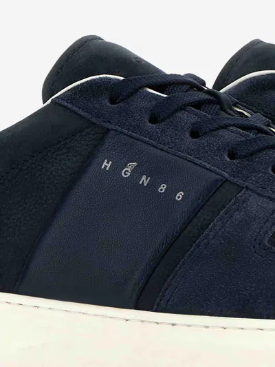 Hogan Leather And Suede Lace-up Trainers In Black