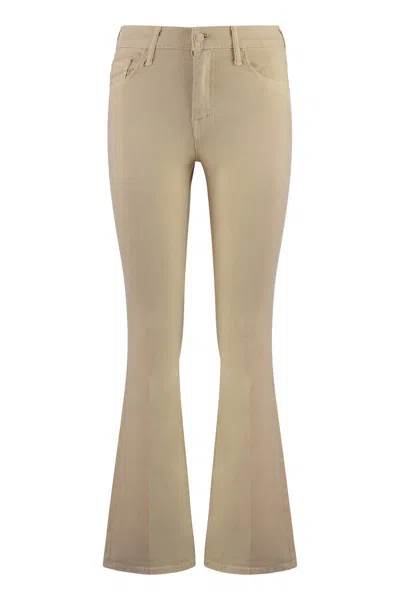 Mother Cropped Flared Jeans With Front And Back Pockets In Brown