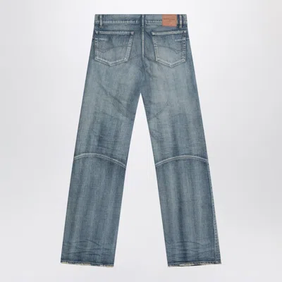 Balenciaga Light Washed Wide-leg Blue Jeans In Blue