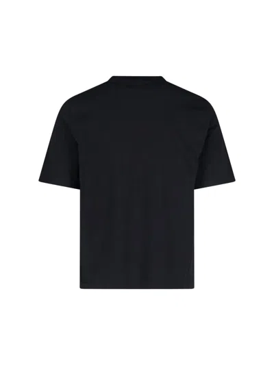 Amiri Black Crewneck T-shirt With Logo Lettering Print On The Front In Cotton Man