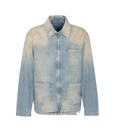 Golden Goose 'mackenzie' Denim Jacket Featuring Faded Effect