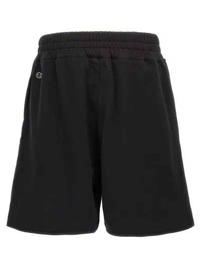 Rick Owens X Champion Bermuda Shorts With Drawstring Trousers Black In Black