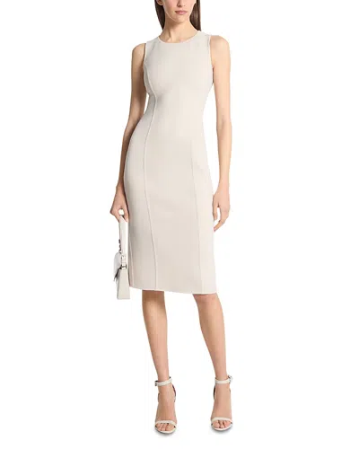 Michael Kors Collection Double Face Stretch Crepe Sheath Dress In White