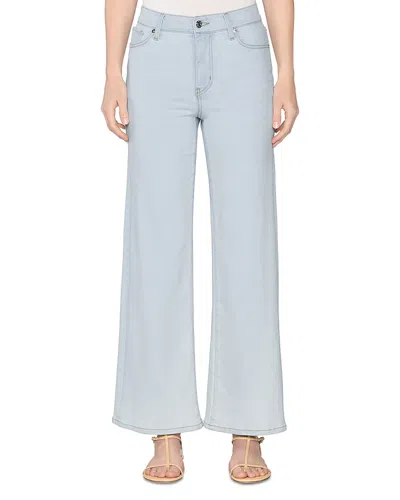 Frame Le Slim Palazzo High Rise Wide Leg Jeans In Feather In Blue