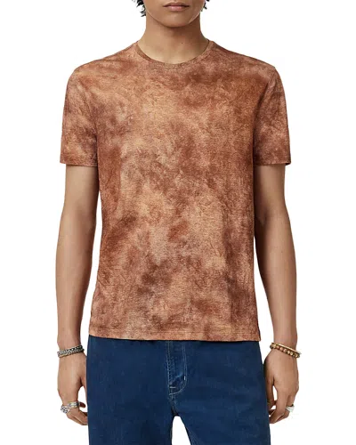 John Varvatos Campana Regular Fit Linen T-shirt In Brown