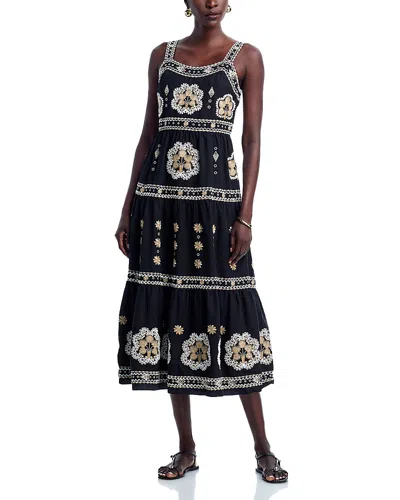 Elie Tahari Ellisah Embroidered Tiered Maxi Dress