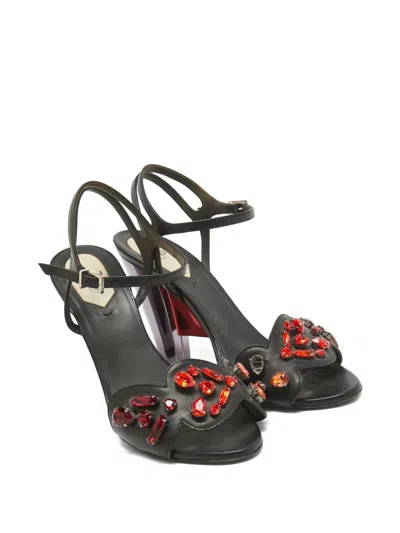Pre-owned Fendi 110mm Crystal-embellished Sandals