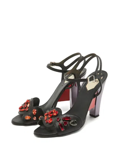 Pre-owned Fendi 110mm Crystal-embellished Sandals