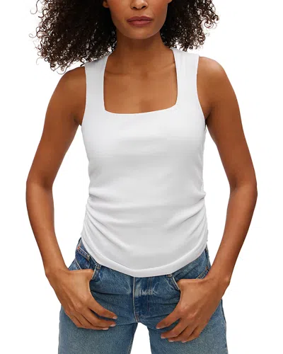 Michael Stars Maribel Square Neck Rib Tank In White