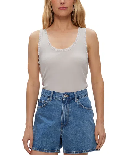 Michael Stars Miley Contrast Trim Tank In White
