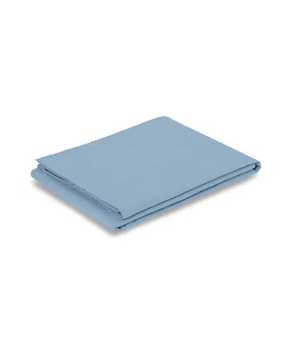 Piglet In Bed Plain Linen Flat Sheet, King In Blue