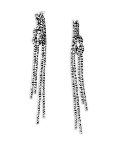 John Hardy Sterling Silver Love Knot Chain Drop Earrings In Metallic