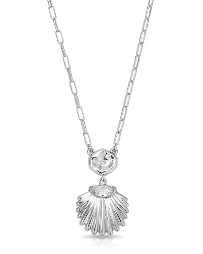 Ettika Cubic Zirconia Scallop Pendant Necklace
