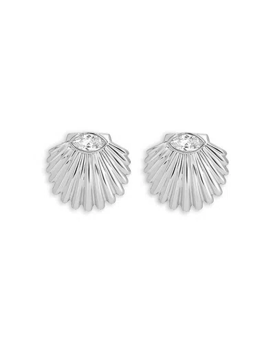 Ettika Santorini Cubic Zirconia Shell Statement Stud Earrings In Metallic