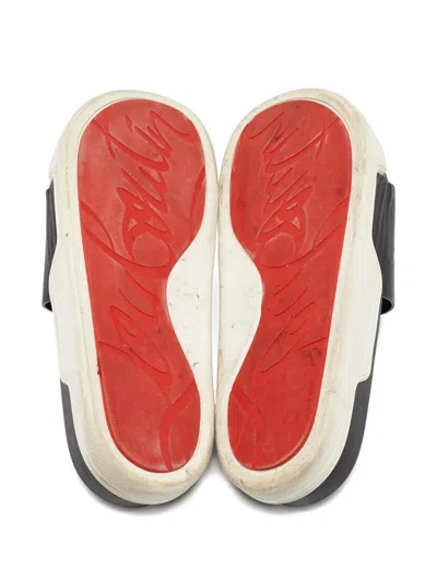 Pre-owned Christian Louboutin Logo Slides