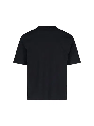 Amiri Black Crewneck T-shirt With Logo Lettering Print On The Front In Cotton Man In Black