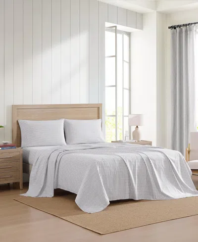 Tommy Hilfiger Printed 200-thread Count Cotton Percale 3-pc. Sheet Set, Twin In Blue
