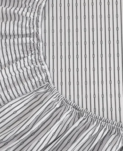 Tommy Hilfiger Printed 200-thread Count Cotton Percale 3-pc. Sheet Set, Twin In Blue